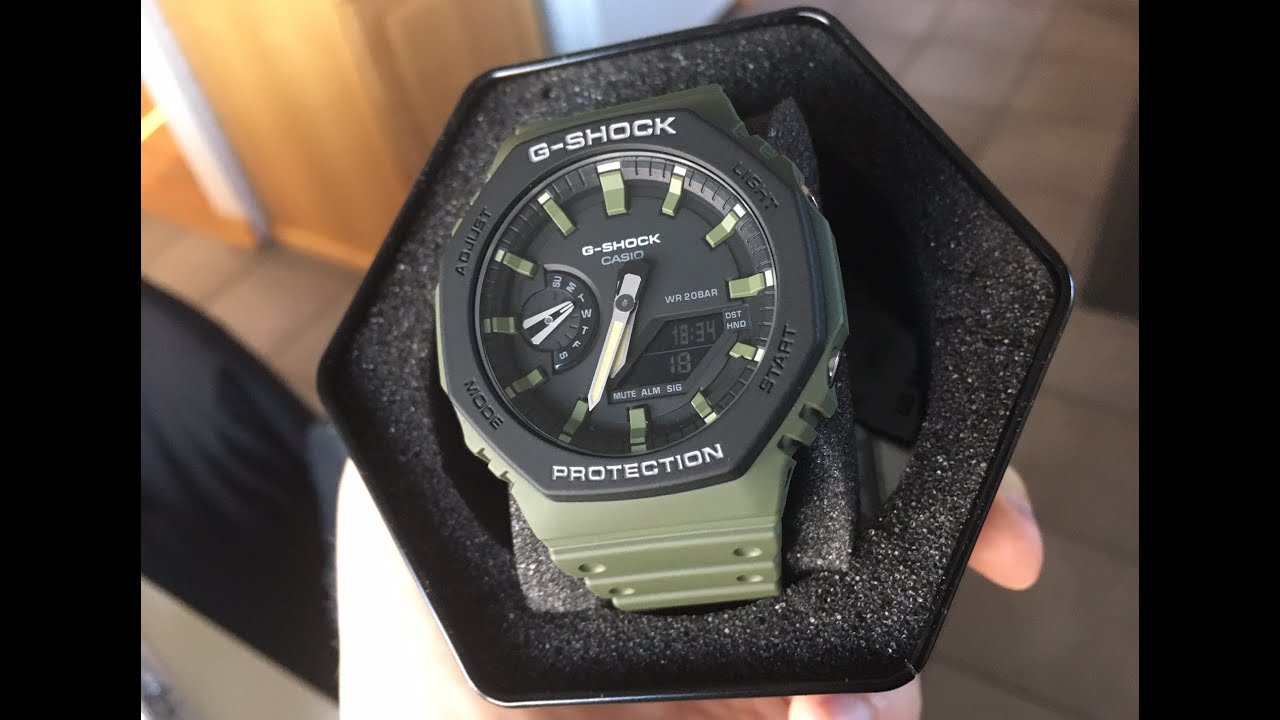Casio G-Shock Carbon Core Guard Military Green Utility Model AP CasiOak Watch GA2110SU-3ADR - Prestige