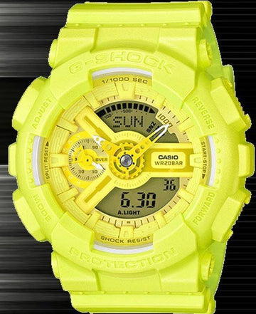 Casio G-Shock GA110 Series Analog-Digital Standard Color Yellow 