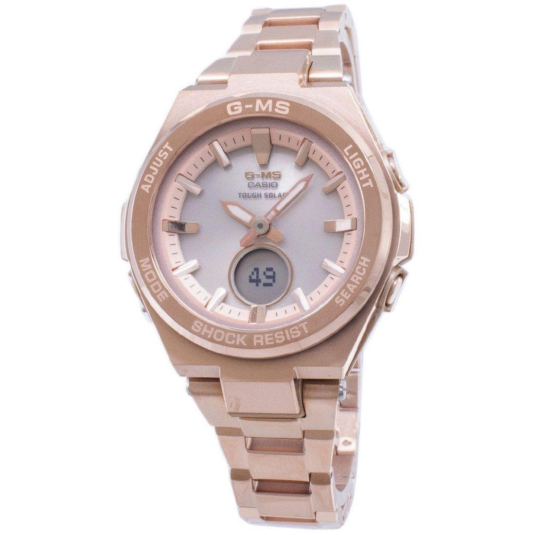 Casio Baby-G G-MS Anadigi Rose Gold Plated Silver Dial Watch MSG-S200DG-4ADR - Prestige