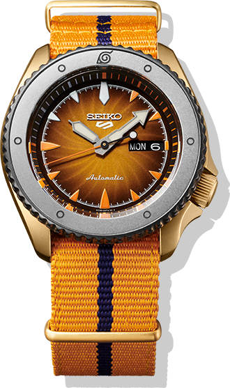 Seiko 5 Sports 100M Naruto Uzumaki LE Automatic Men's Watch Orange Dial Nylon Strap SRPF70K1 - Prestige