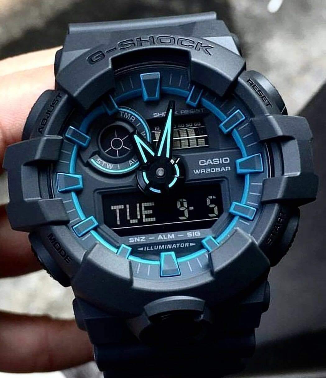 Casio G-Shock Special Color Model Black x Neon Blue Watch Tron GA700SE-1A2DR - Prestige