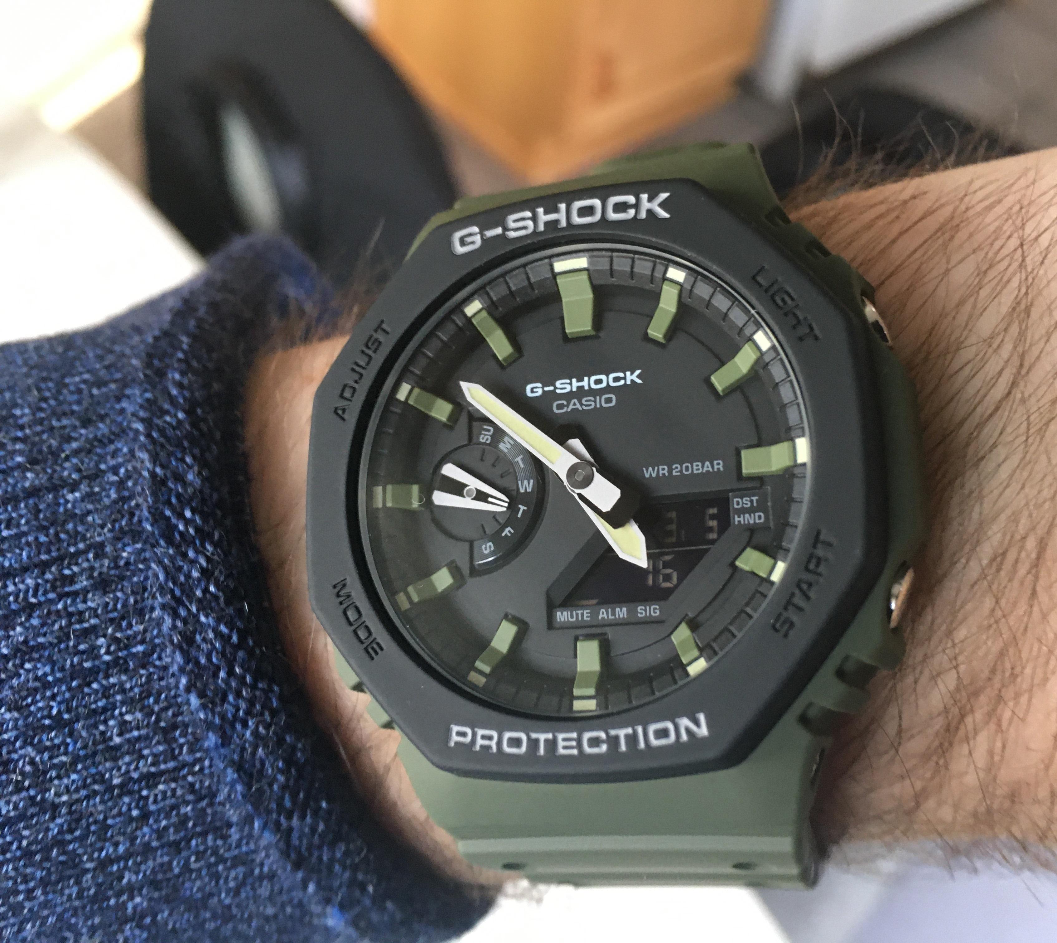 Casio G-Shock Carbon Core Guard Military Green Utility Model AP CasiOak Watch GA2110SU-3ADR - Prestige