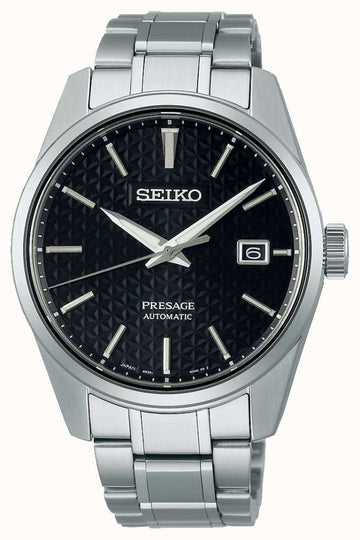 Seiko Japan Made Presage Sharp Edged Series Sumi-Iro Black Men's