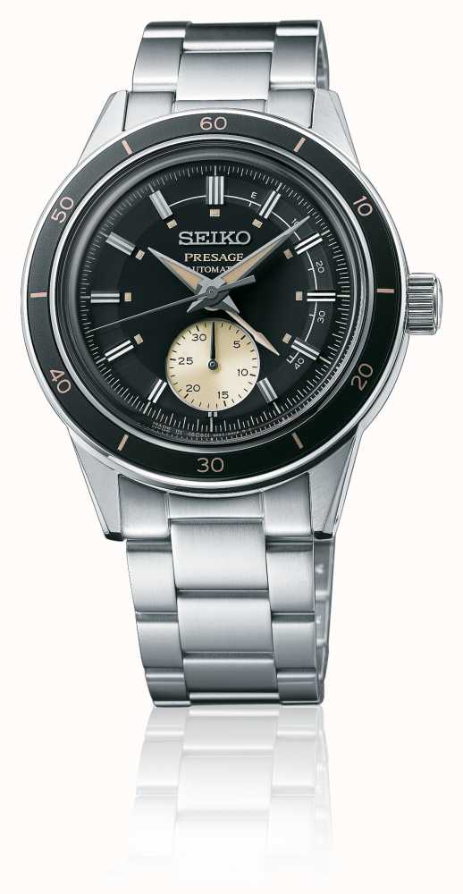 Seiko Presage Style 60 Black Men's Stainless Steel Watch w/ Power Reserve Indicator SSA449J1 - Prestige