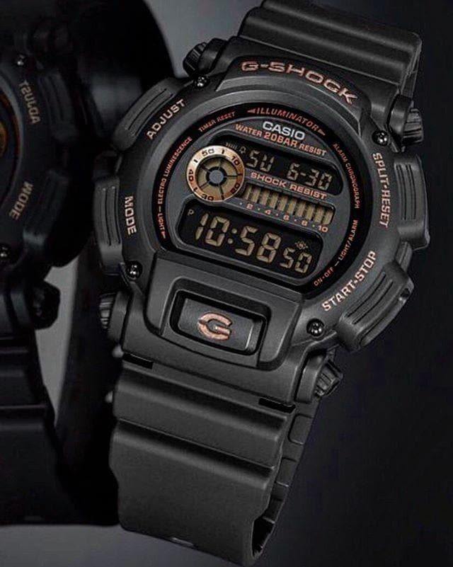 Casio G-Shock Black Stealth Series Digital Black x Rose Gold Accents ...