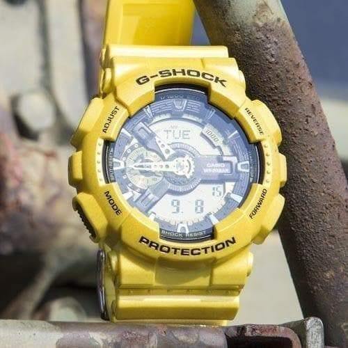 Casio G-Shock GA110 Neo Metallic Series Anadigi Standard Color Yellow Watch GA110NM-9ADR - Prestige