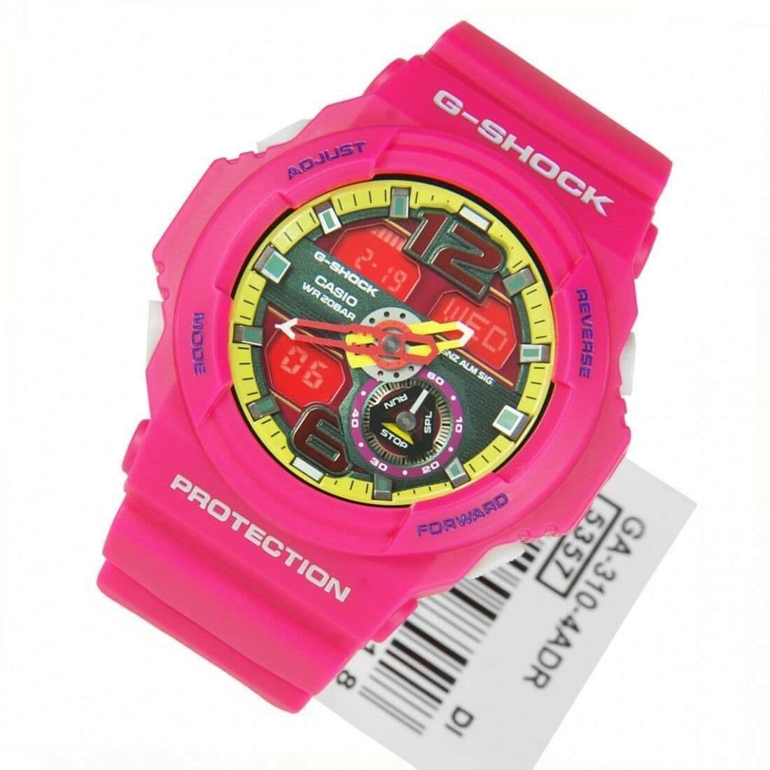 Casio G-Shock Big Size Series Anadigi Pink x Yellow Accent Watch GA310-4ADR - Prestige