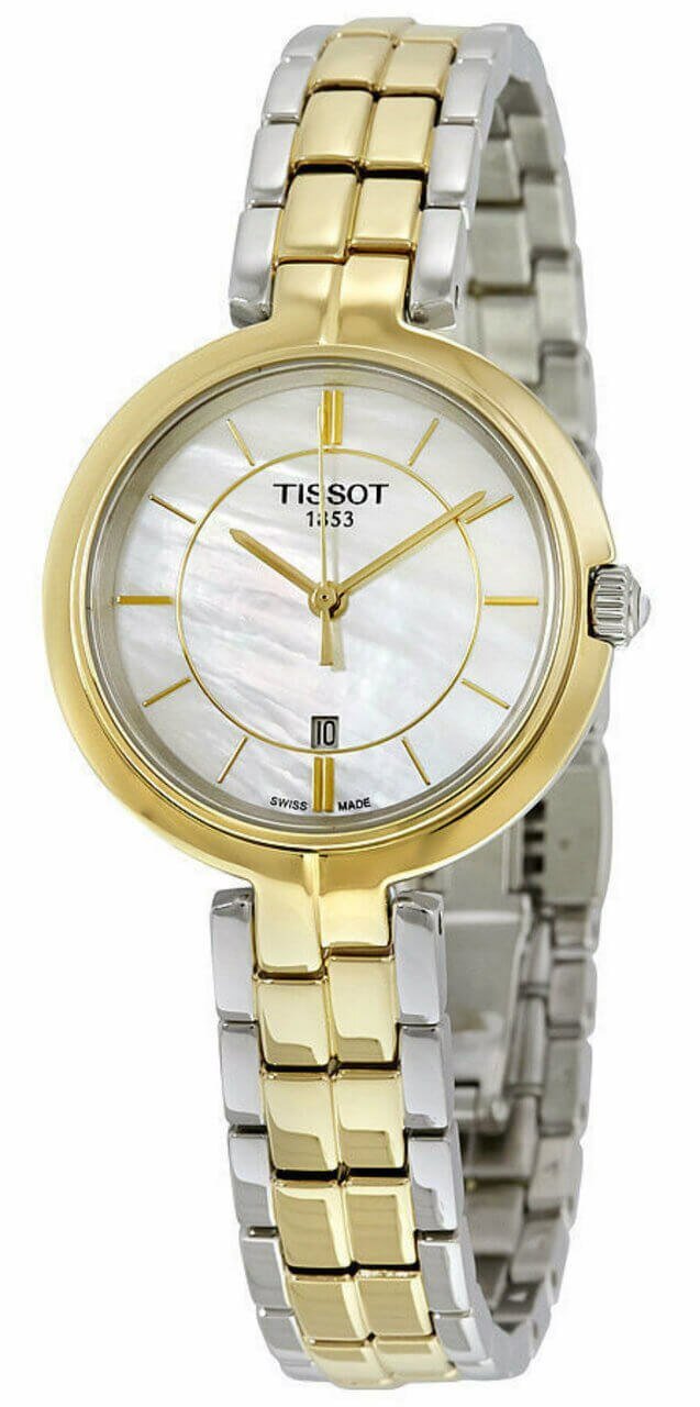 Tissot Swiss Made T-Lady Flamingo MOP 2 Tone Gold Plated Ladies' Watch T0942102211101 - Prestige