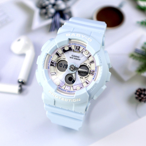 Casio Baby-G Anadigi Icey Pastel Blue Watch BA130WP-2ADR - Prestige