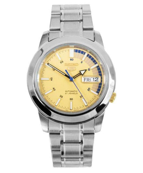 Seiko 5 Classic Men's Size Yellow Dial Stainless Steel Strap Watch