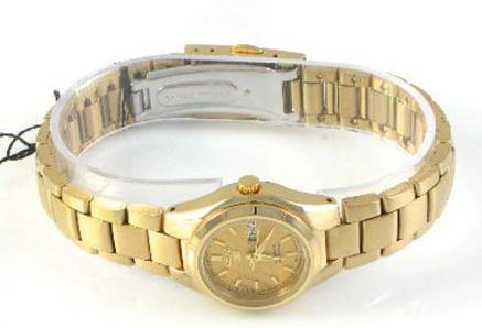 Seiko 5 Classic Gold Dial Couple's Gold Plated Stainless Steel Watch Set SNK610K1+SYMC18K1 - Prestige