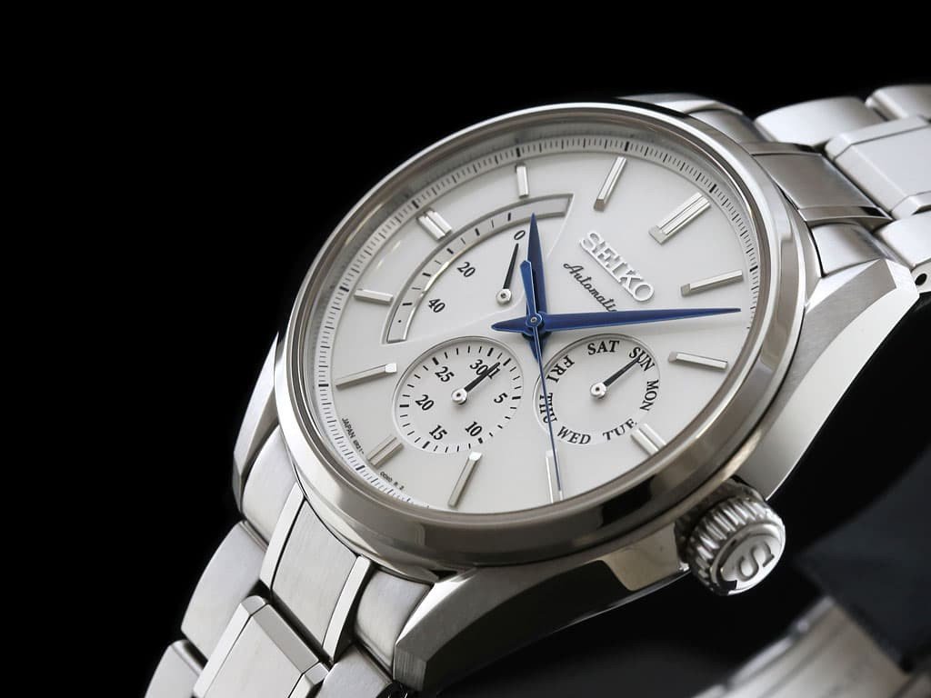 Seiko JDM Presage White Men's Stainless Steel Watch w/ Pow. Res. Indicator SARW021 - Prestige
