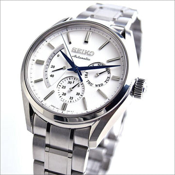 Seiko JDM Presage White Men s Stainless Steel Watch w Pow. Res