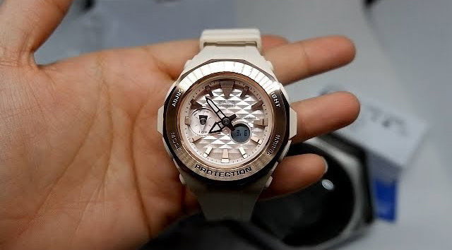 Casio Baby-G Anadigi Rose Gold Plated Pink Beige Special Color Watch BGA225CP-4ADR - Prestige