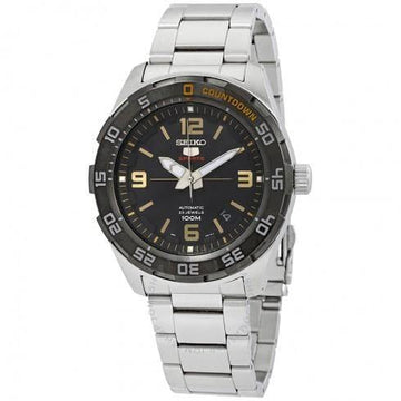 Seiko 5 Sports 100M Automatic Watch Black Dial Stainless Steel