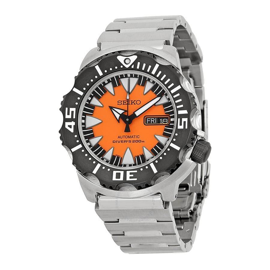 Seiko Monster Orange Fang 2nd Gen Diver's Men's Stainless Steel Watch SRP315K2 - Prestige