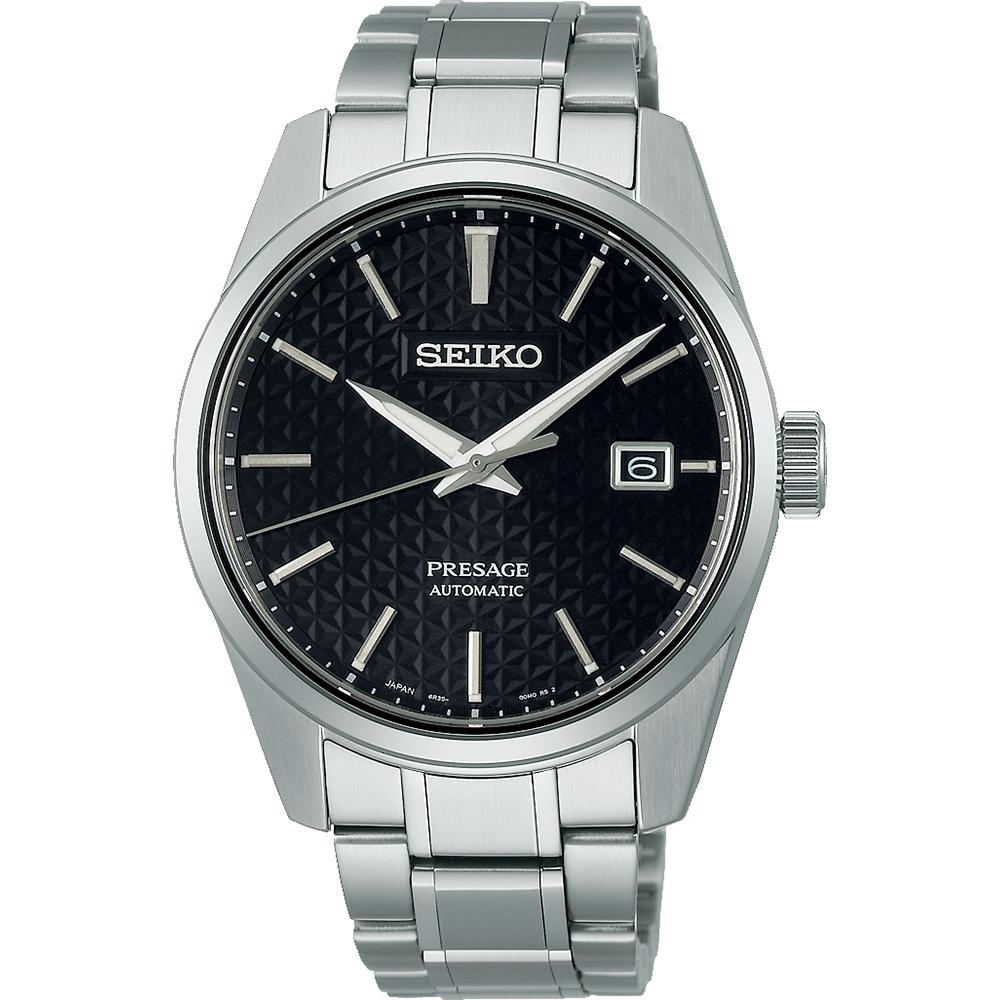 Seiko Japan Made Presage Sharp Edged Series Sumi-Iro Black Men's Stainless Steel Watch SPB203J1 - Prestige