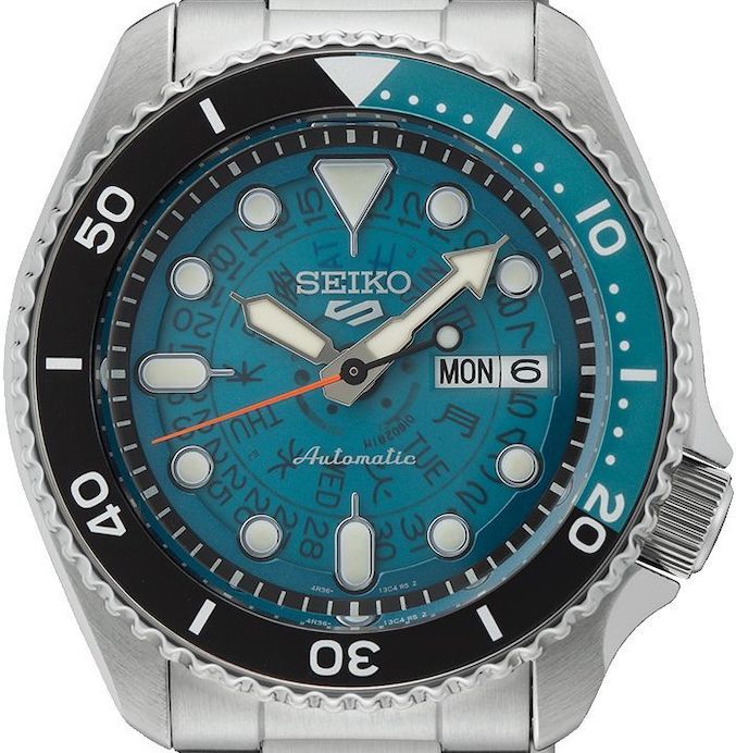 Seiko 100M Skeleton Style Bluish Green Dial Automatic Watch SRPJ45K1