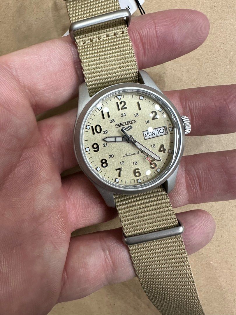 Seiko 5 100M Field Sports Style Sand Dial Automatic Nato Strap Watch seiko-5-100m-field-sports-style-sand-dial-automatic-nato-strap-watch