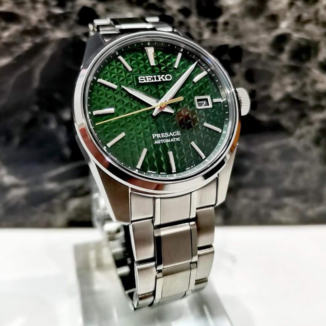 Seiko Japan Made Presage Sharp Edged Series Tokiwa Green Men's Stainless Steel Watch SPB169J1 - Prestige