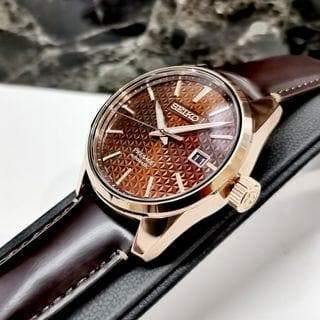 Seiko Japan Made Presage Sharp Edged Series Susutake Brown Men's Leather Strap Watch SPB170J1 - Prestige