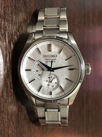 Seiko JDM Presage White Baby GS Snowflake Men's Titanium Watch w/ Pow. Res.  Indicator SARW041 – Prestige
