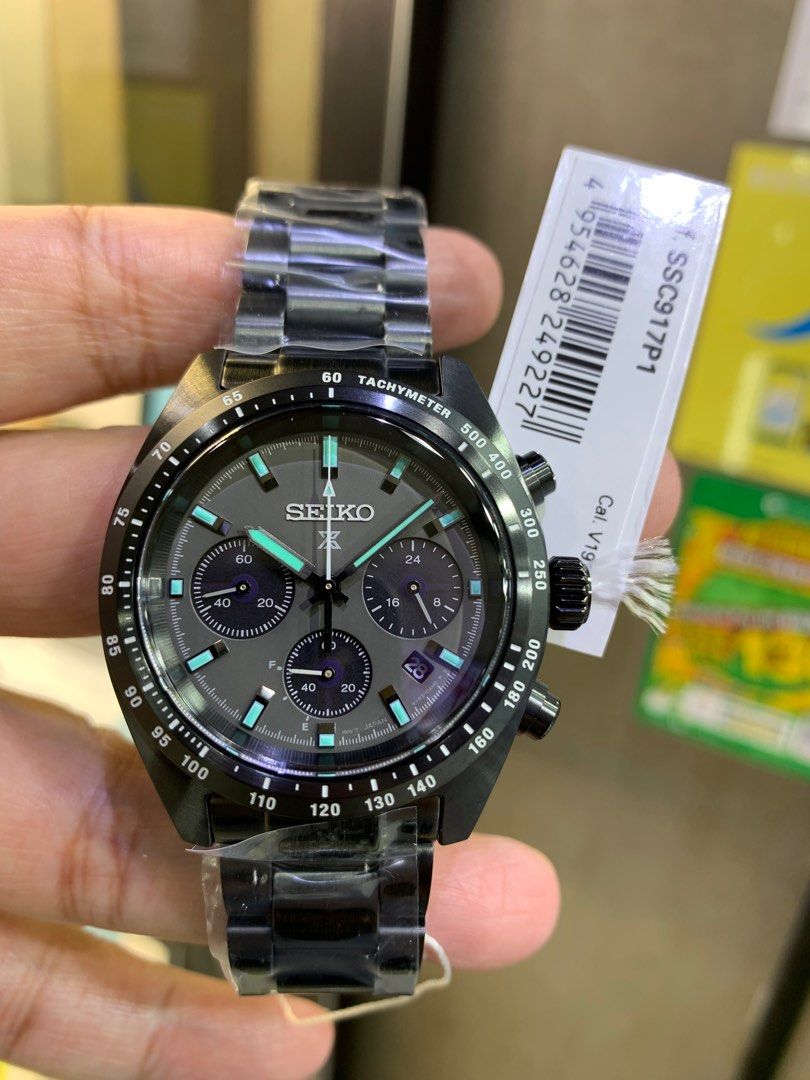 Seiko Prospex Solar Men's Chronograph Watch SSC917P1 Black Series Night Speedtimer