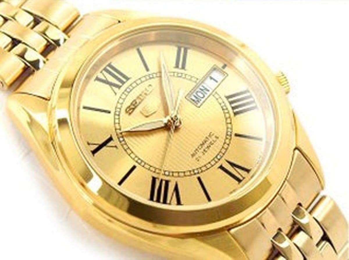 Seiko 5 Classic Men's Size Gold Dial & Plated Stainless Steel Strap Watch SNKL38K1 - Prestige