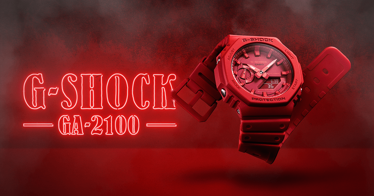 Casio G-Shock Carbon Core Guard RED AP CasiOak Last Dance Watch GA2100-4ADR - Prestige