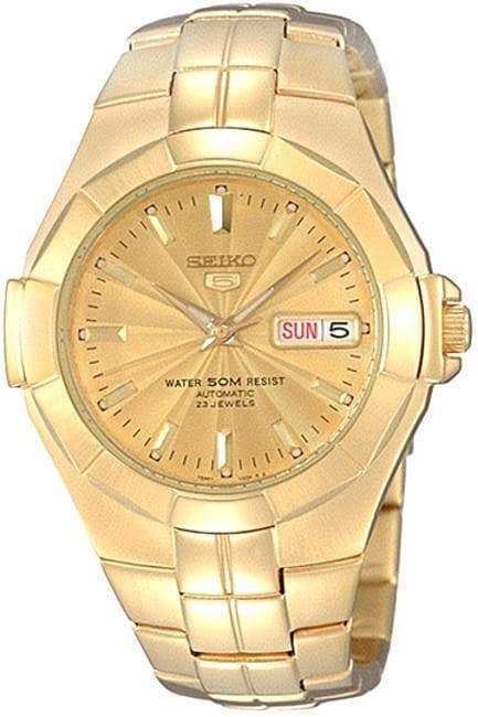 Seiko 5 Classic 50M Men's Size Gold Dial & Plated Stainless Steel Strap Watch SNZE32K1 - Prestige