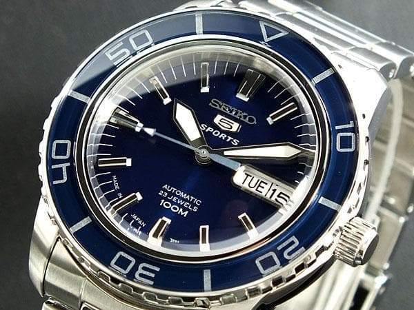 Seiko 5 Sports Japan Made Blue 55 Fathoms Men's Watch SNZH53J1 - Prestige