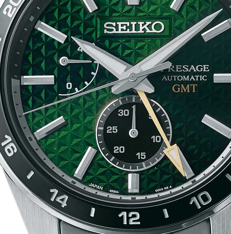 Seiko JAPAN Made Presage Sharp Edged Series Tokiwa Green GMT Men's Stainless Steel Watch SPB219J1 - Prestige
