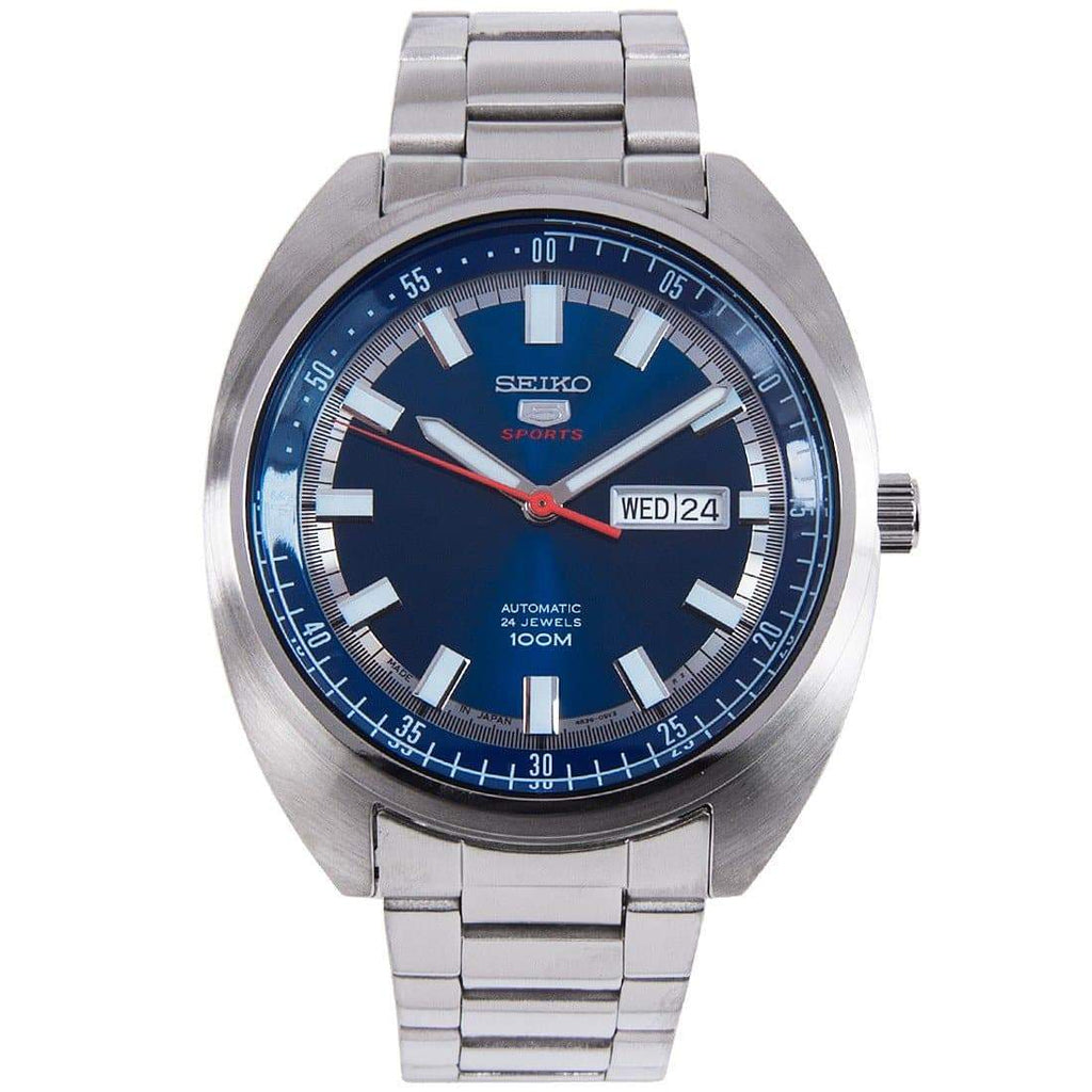 Seiko 5 Sports 100M Blue Helmet Turtle Automatic Men's Stainless Steel Watch SRPB15K1 - Prestige