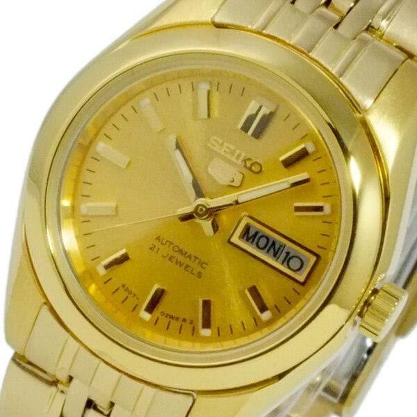 Seiko 5 Classic Gold Dial Couple's Gold Plated Stainless Steel Watch Set SNK366K1+SYMA38K1 - Prestige