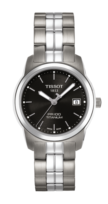 Tissot Swiss Made T Classic PR100 Titanium Black Dial Ladies Watch