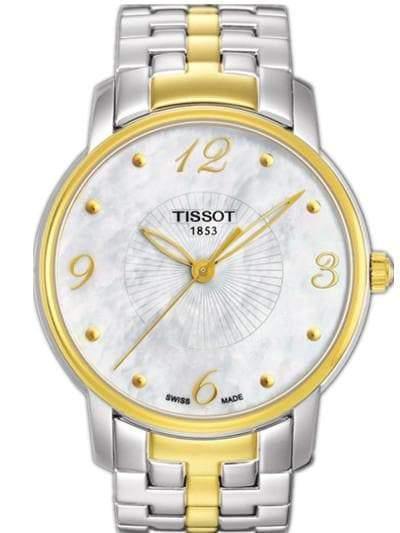 Tissot Swiss Made T-Round 2 Tone Gold Plated Ladies' MOP Watch  T052.210.22.117.00