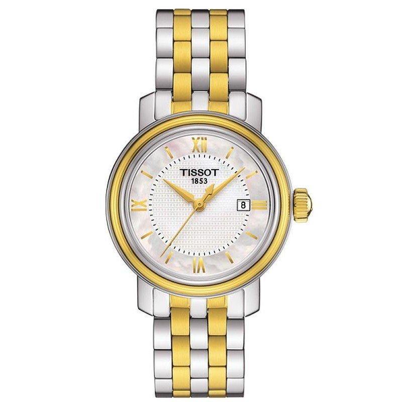 Tissot Swiss Made T-Classic Bridgeport 2 Tone Gold Plated MOP Ladies' Watch T0970102211800 - Prestige