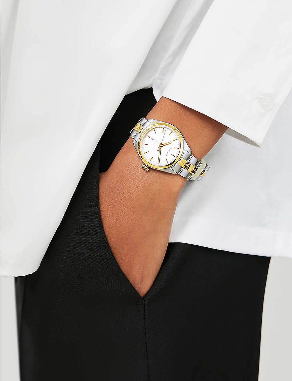 Tissot Swiss Made T-Classic PR100 2 Tone Gold Plated Ladies' Watch T1012102203100 - Prestige