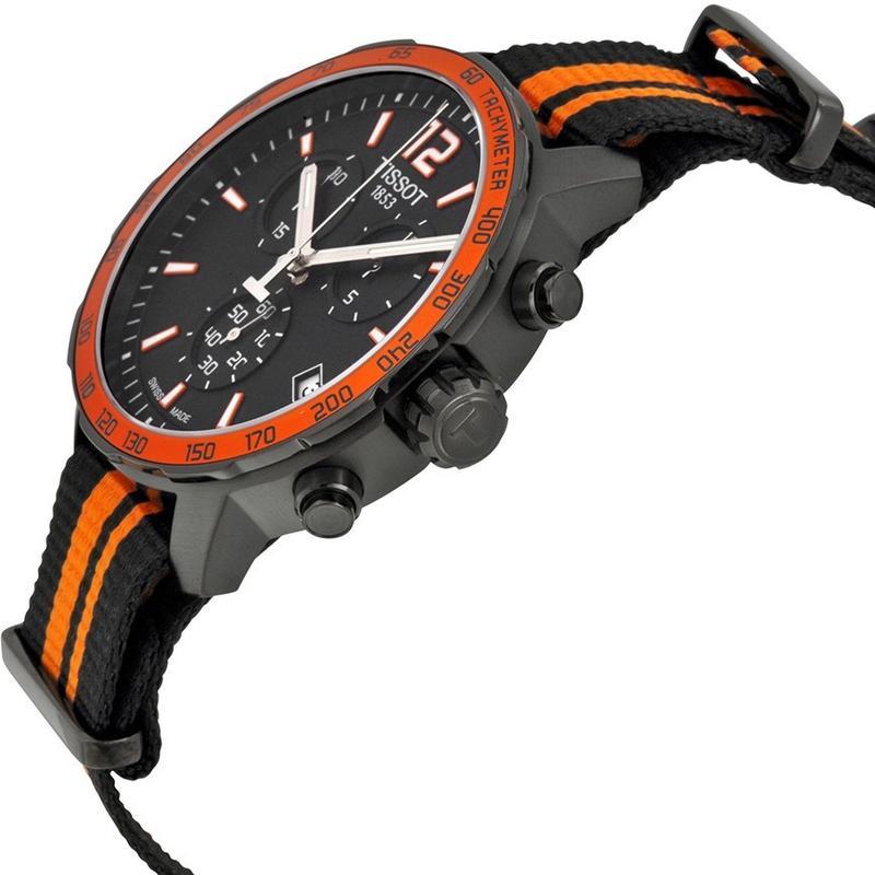 Tissot Swiss Made T-Sport Quickster Black PVD Chrono Men's Nato Strap Watch  T0954173705700