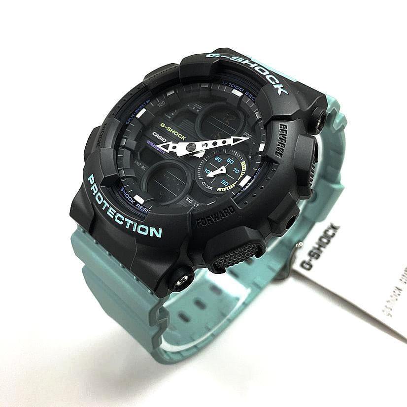 Casio G-Shock Sneaker S Series Analog-Digital Black x Teal Strap Ladies' Watch GMAS140-2ADR - Prestige